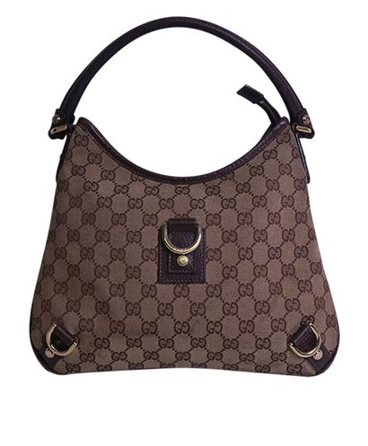 Abbey D Ring Hobo, &pound;350, Handbags, Brown, Canvas, Front view